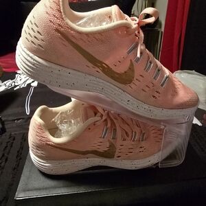 Nike Peach and Gold Athletic Sneakers